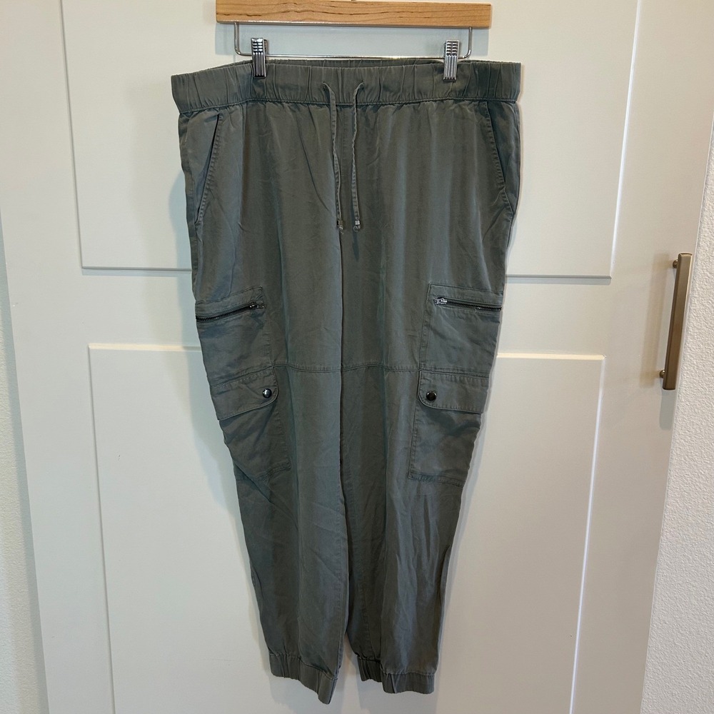 Banana Republic Womens Olive Green Lyocell Cargo Jogger Pants Size L Utility